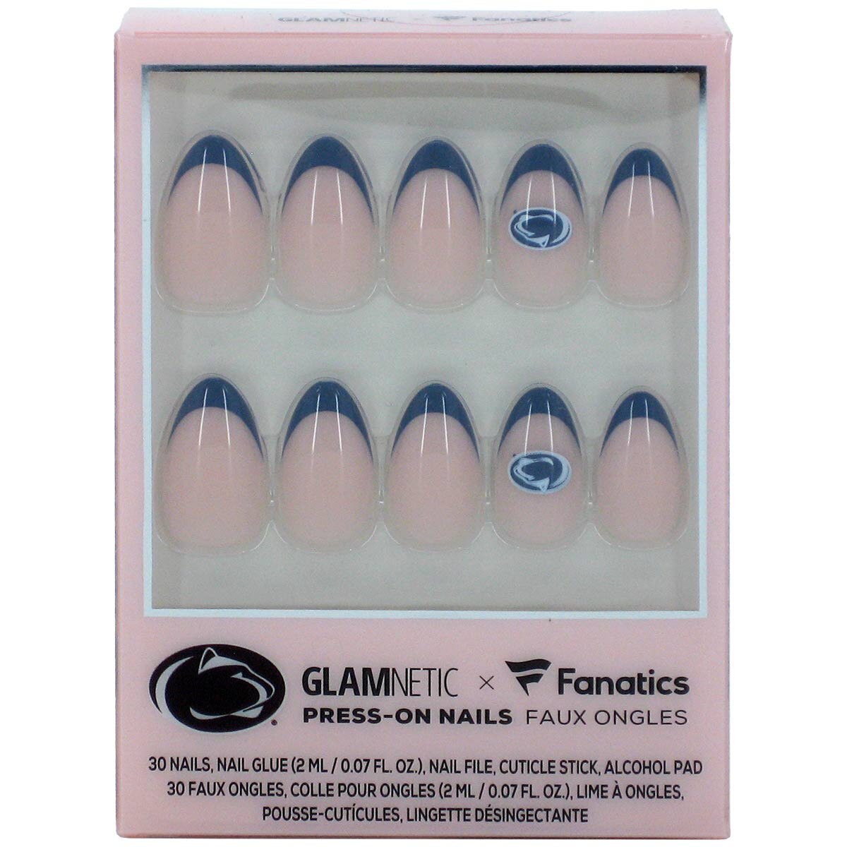press-on nails Penn State Athletic Logo navy tips 30pk